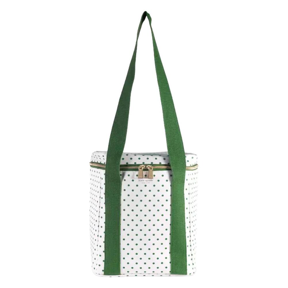 NEW KATE SPADE women's golf club insulated soft picnic cooler bag in white and g